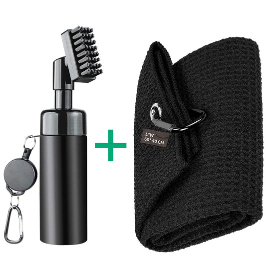 CleanPutts Golf Brush + Premium Golf Towel